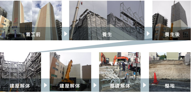立体駐車場解体工事の様子